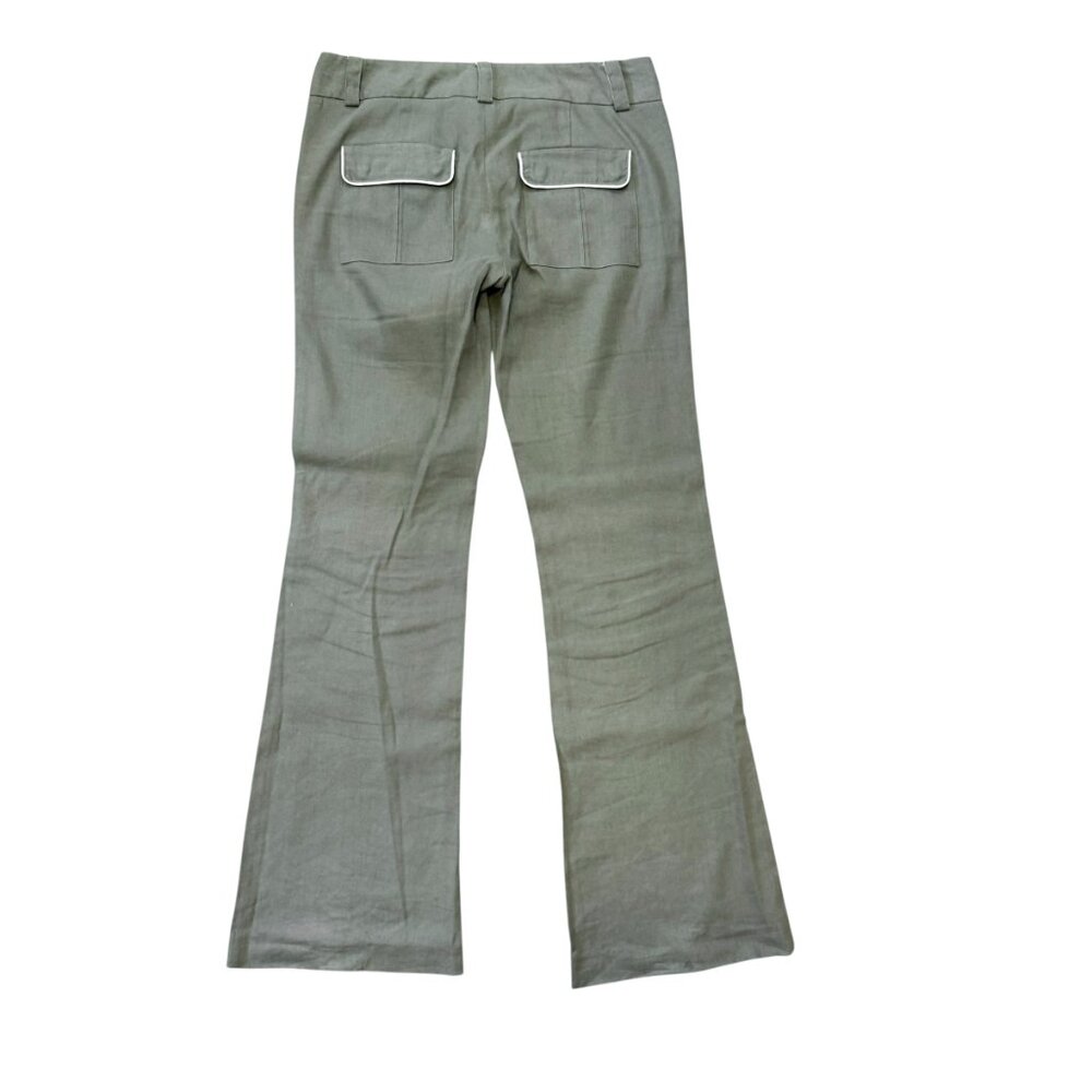 Alice + Olivia Vintage Y2K Linen Blend Boot Cut Mid Rise Pants Women's size 6 - Picture 4 of 7